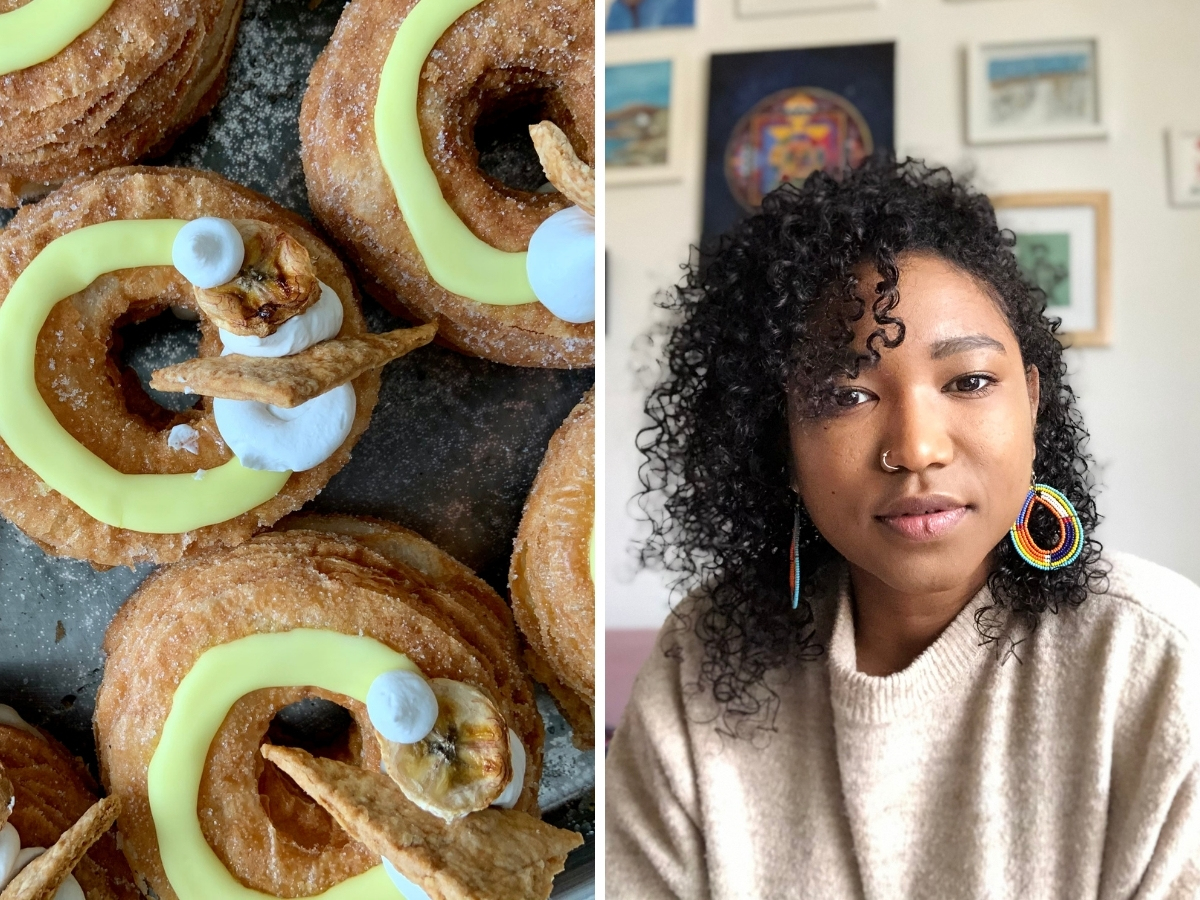Gâto takes the cake with ethereal, earth-conscious pastries - Gâto Bakery owner Laura Gurbhoo beside one of her cronut creations (photos courtesy of Gâto Bakery)