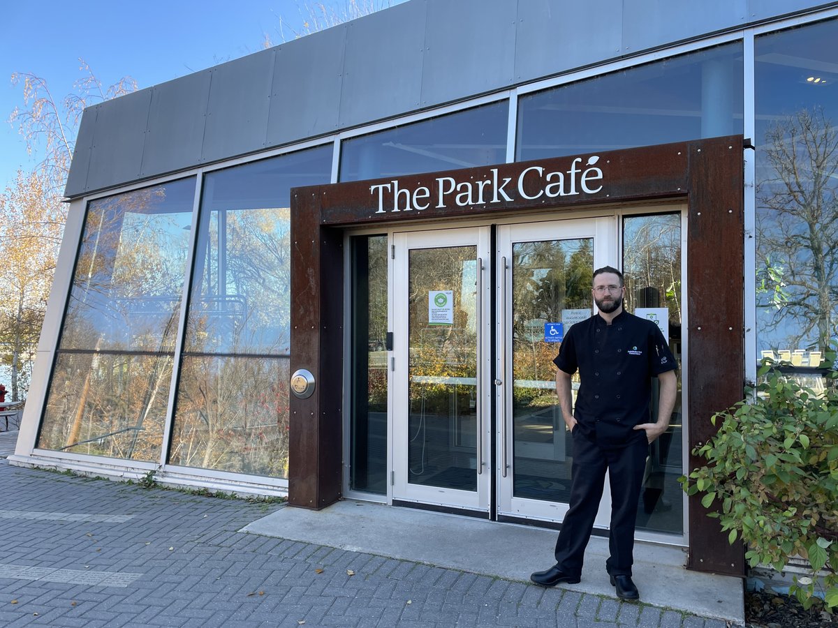 Garden-to-table offerings continue to grow at Park Café - Chef Mike DeGroot in front of the Park Cafe (PCG)