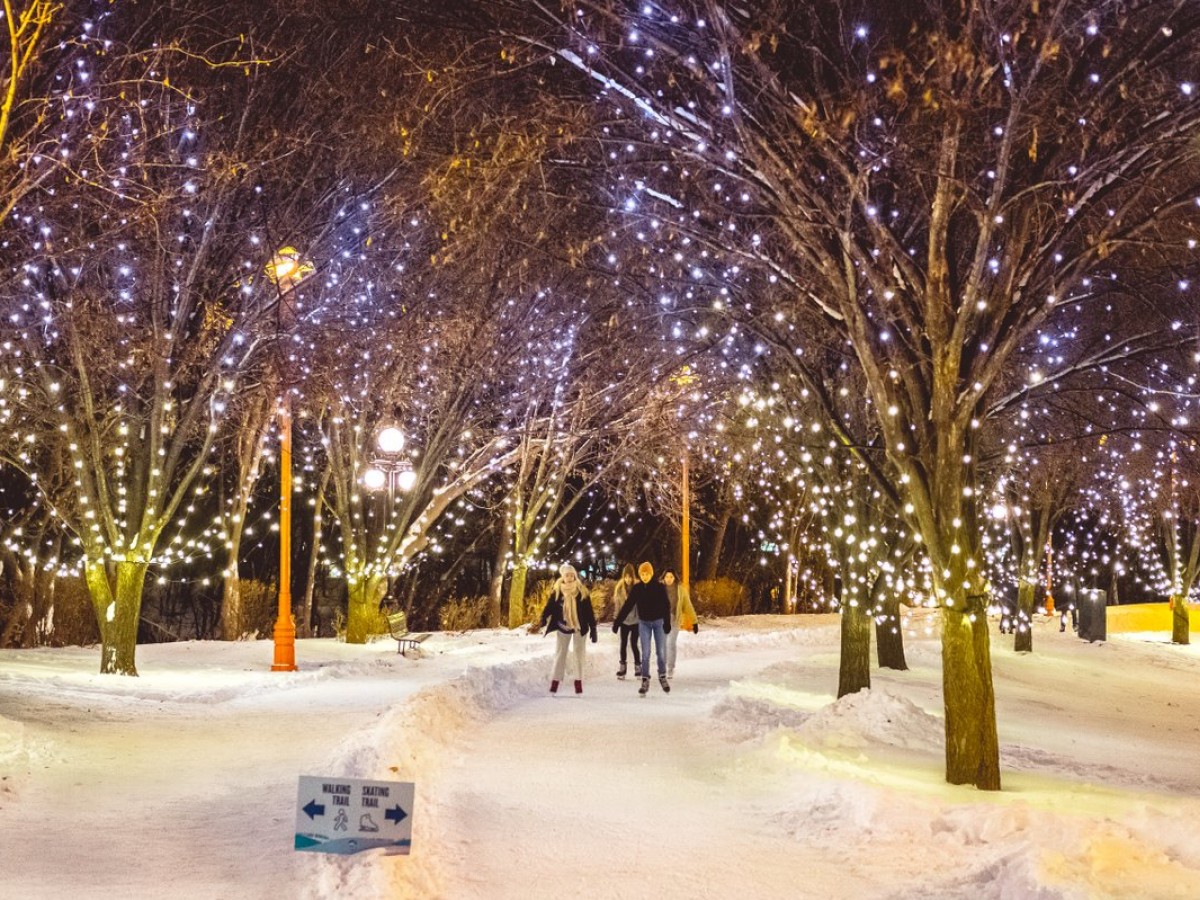 A guide to get you outdoors in Winnipeg this holiday season - Skate underneath a canopy of lights within Arctic Glacier Park at The Forks (Kristhine Guerrero)