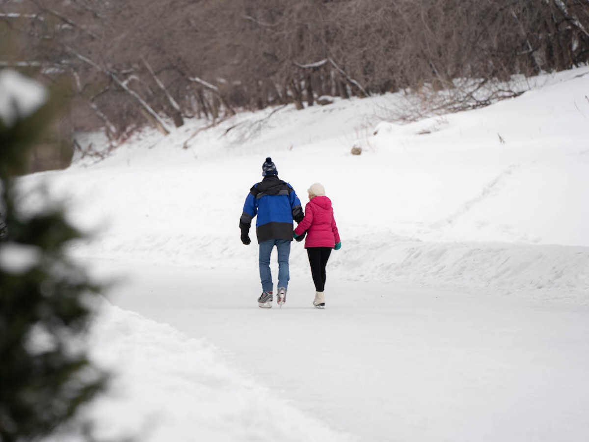 A 2022 guide to Valentine’s Day (weekend) in Winnipeg  - Skating the Nestaweya River Trail while holding hands is peak Winnipeg romance (Abby Matheson)