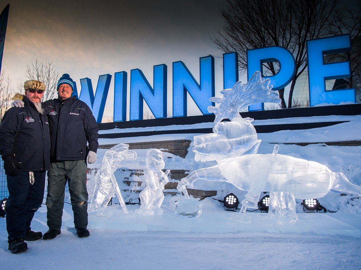 Meet our Winnipeg Winterlude ice carvers - Ice carvers Larry MacFarlane and Tom Pitt (photo by Dan Harper)