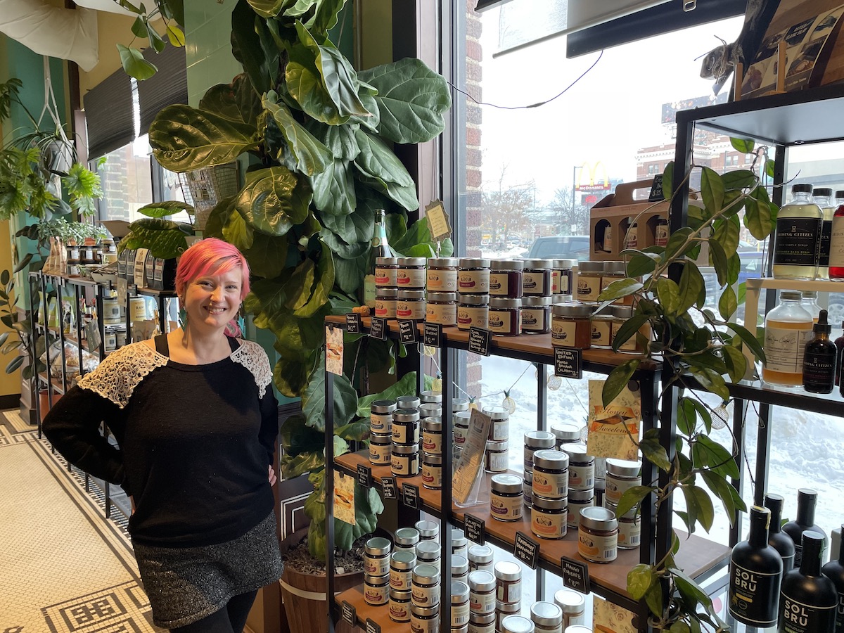 Preserve by flora & farmer is our jam for locally made foodstuffs - Preserve by flora & farmer owner Kim Bialkoski in her store (PCG)
