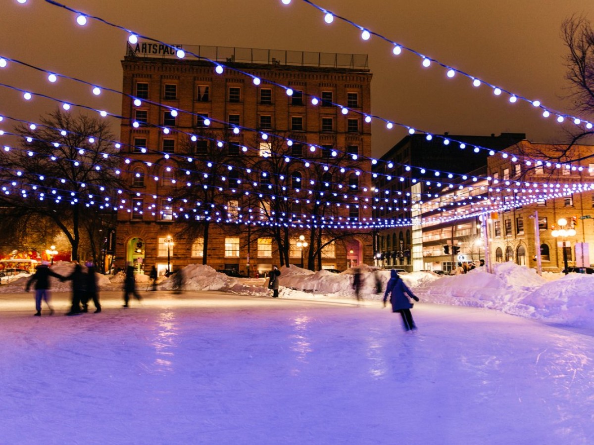 2023 Winnipeg winter skating guide  - The Old Market Square Rink provides a postcard setting for skating downtown (Red Photo Co)