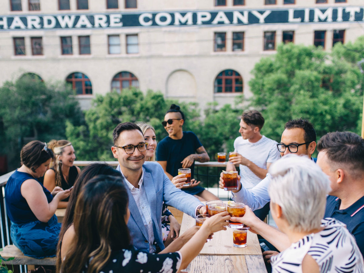 Whether you are into comfort food, cocktails, share plates, or tacos, The Exchange District Biz has a food tour for you    - Checking out the rooftop bar at Forth during The Decadence in the District tour (Mike Peters)