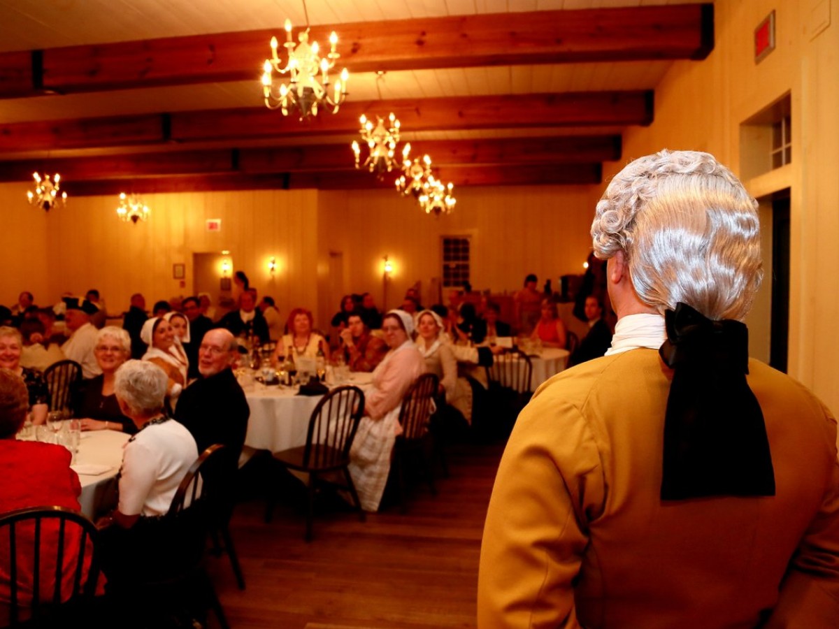Add some character and comfort to your holiday party with Gibraltar Dining Corp - Just a 19th century gentleman overseeing dinner service at Fort Gibraltar (Fort Gibraltar Dining Co.)