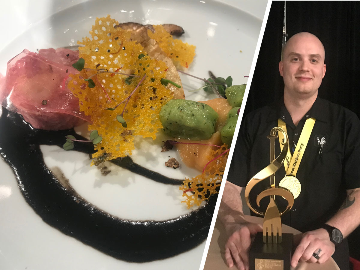 Merchant Kitchen’s Jesse Friesen wins Winnipeg leg of Canada’s Great Kitchen Party - Chef Jesse Friesen and a detail of his gold-winning dish (Tourism Winnipeg)