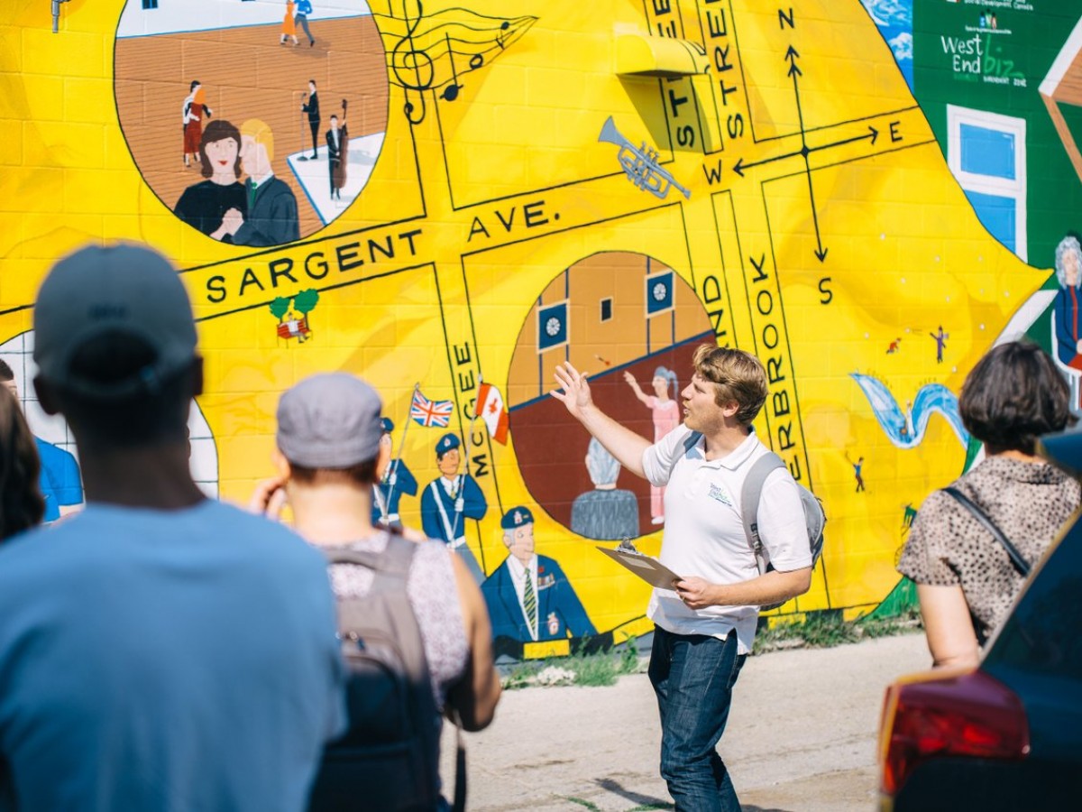 Culinary Connects Culture: Go globetrotting on a West End BIZ tour - The West End Biz's Joe Kornelsen leading a tour of the West End (photo by Mike Peters)