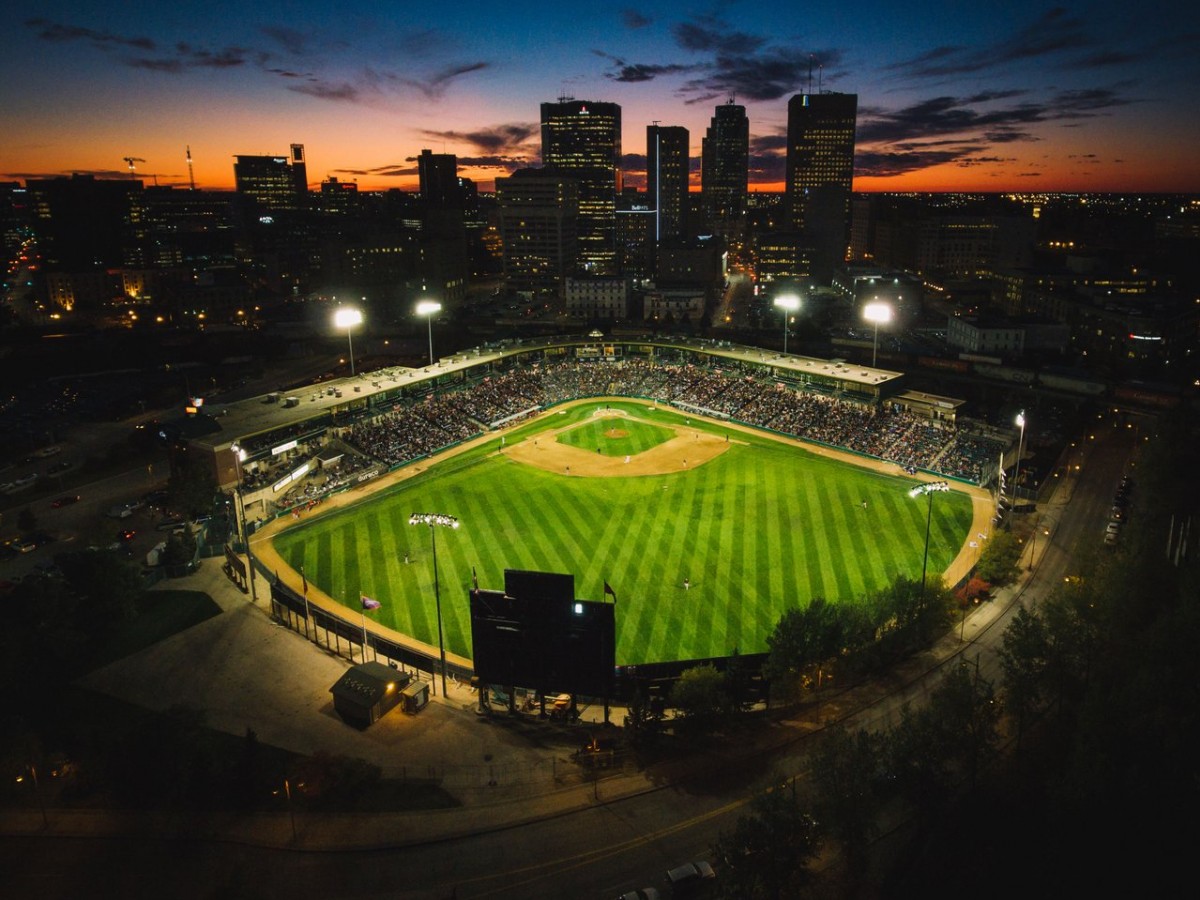 Winnipeg Goldeyes' theme nights are a grand slam of a good time - Shaw Park looking gorgeous as always against the city skyline (photo by Mike Peters)