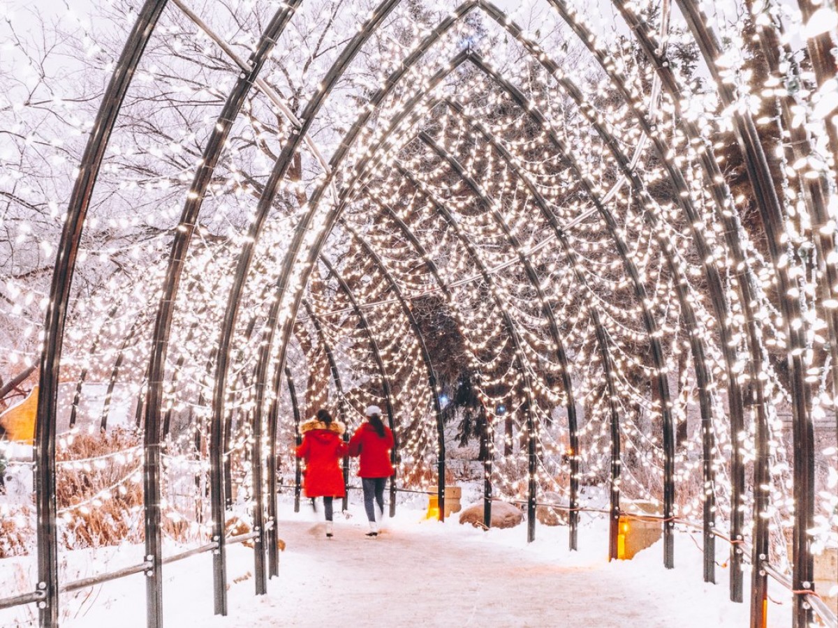 Let’s get lit: make your Winnipeg winter shine with these events - Skate under bright shiny arches at The Forks this holiday season (photo by Kristhine Guerrero)