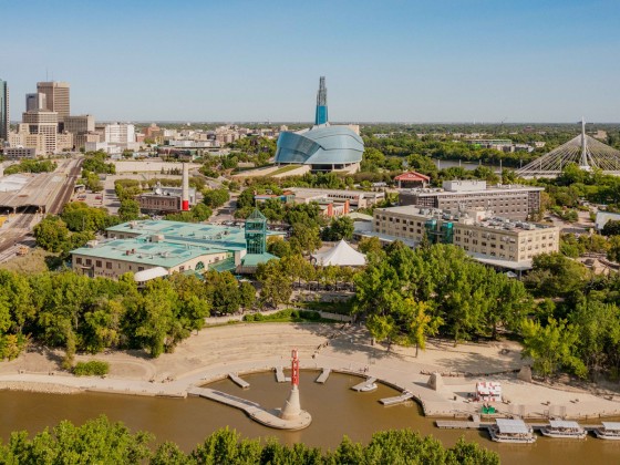 Recognizing Truth and Reconciliation in Winnipeg - Overlooking where the Red and Assiniboine Rivers meet at The Forks (photo Mike Peters)