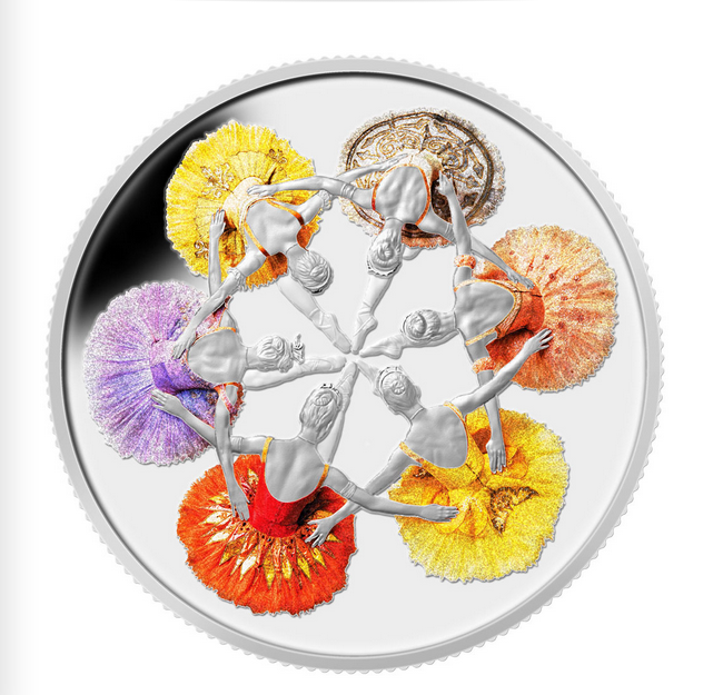 These stunning collector's coin was made to commemorate the 75th anniversary of the Royal Winnipeg Ballet (Royal Canadian Mint)