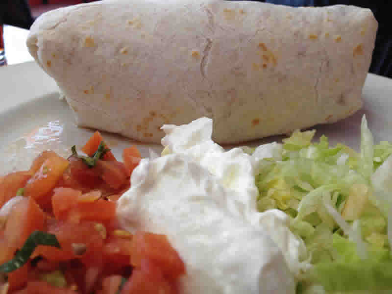 That's a big burrito. Meals are more than generous at JC's Tacos & More.