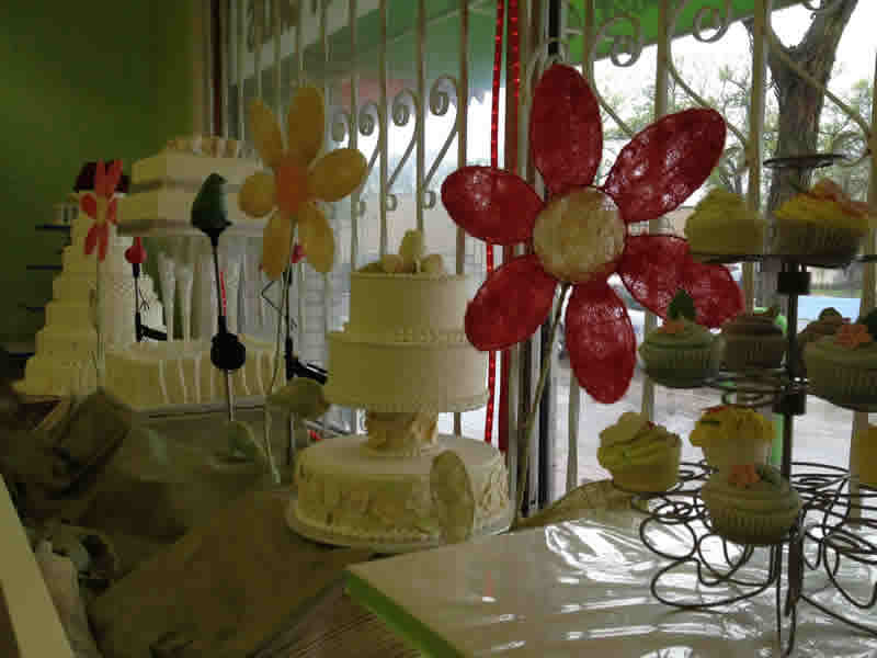 Wedding Cakes inside Lange's Pastry Shop.