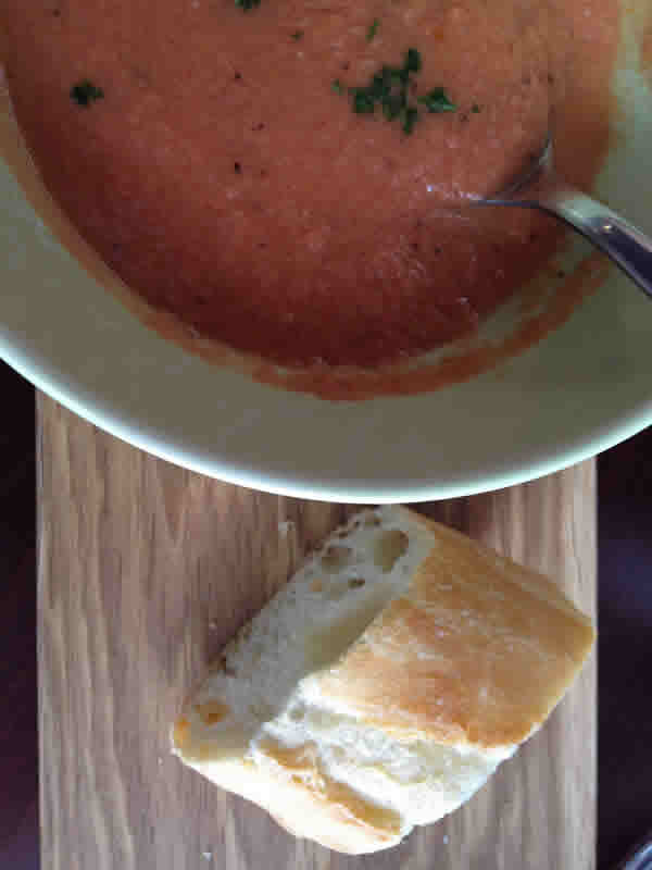 Tomato soup at Chez Sophie's Sur La Pont