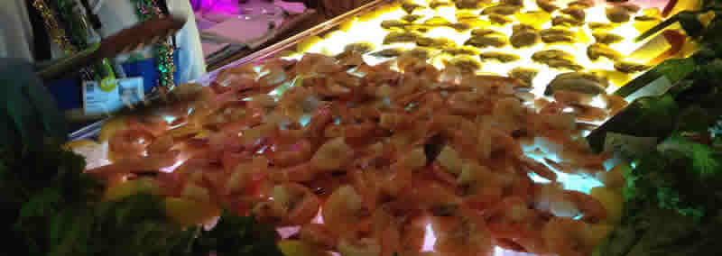 Peel and eat shrimp and raw oyster bar at Winnipeg Mardi Gras 2014.