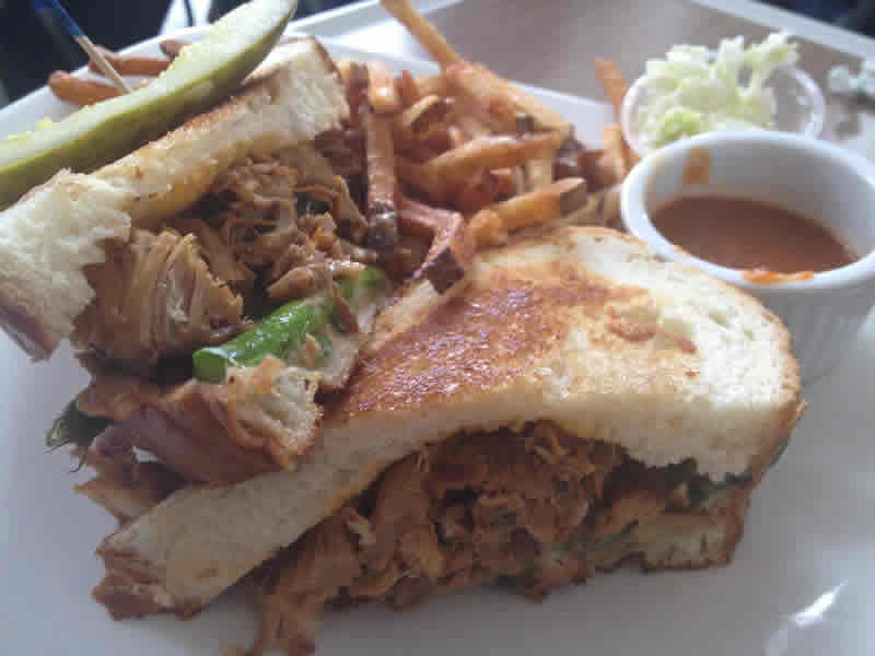 Grilled cheese with pulled pork, Culinary Exchange at Red River College