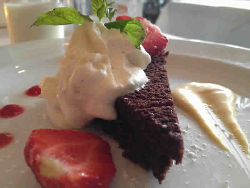 Flourless chocolate cake, Fusion Grill. (Photo by Robin Summerfield.)