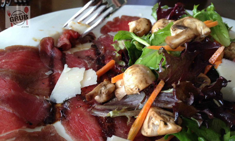 Dry-aged beef carpaccio at Prairie 360˚. (Photo by Robin Summerfield.)