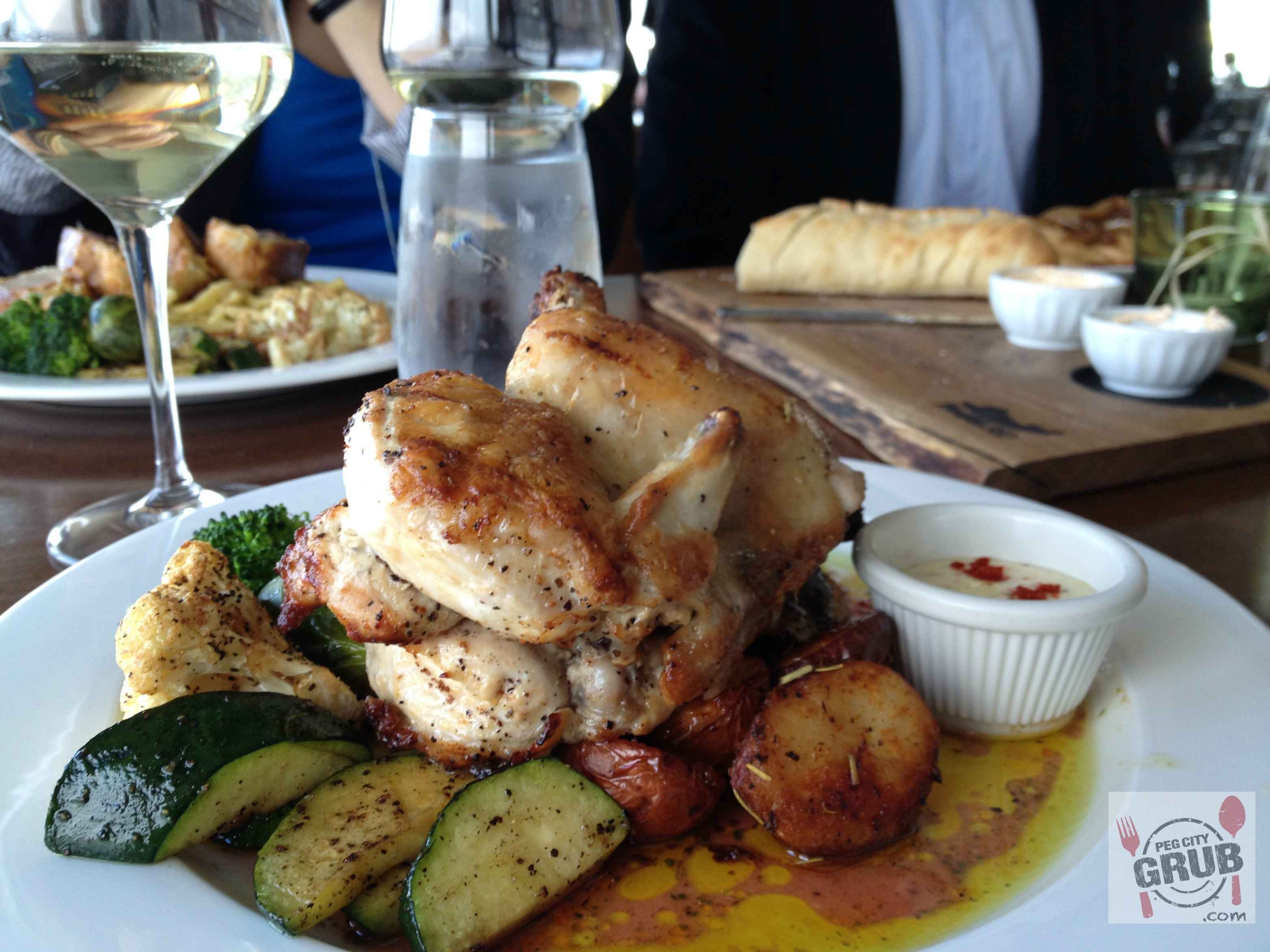 Cornish Game Hen and roasted vegetables at Prairie 360˚. (Photo by Robin Summerfield.)