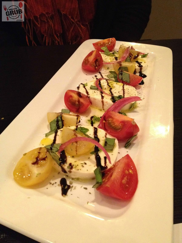Ah, the simple satisfaction of a caprese salad at Tre Visi Café. (Photos by Robin Summerfield)