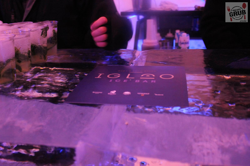 Igloo ice bar at Rudy's Eat and Drink.