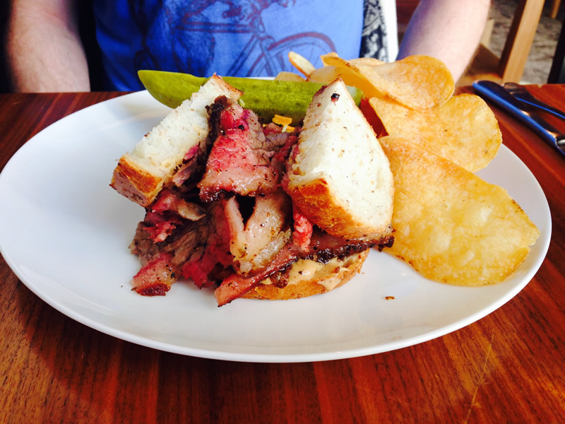 The Earl Barish smoked meat sandwich platter from Sherbrook St. Delicatessen (PCG)