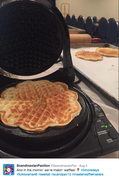 Who doesn't like those thin heart-shaped waffles? (Scandinavian Pavilion) 