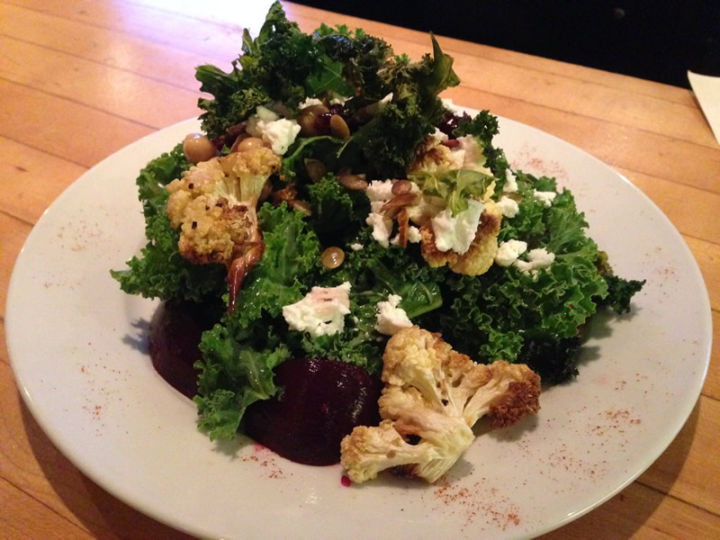 Kale, beet and roasted cauliflower salad (PCG)