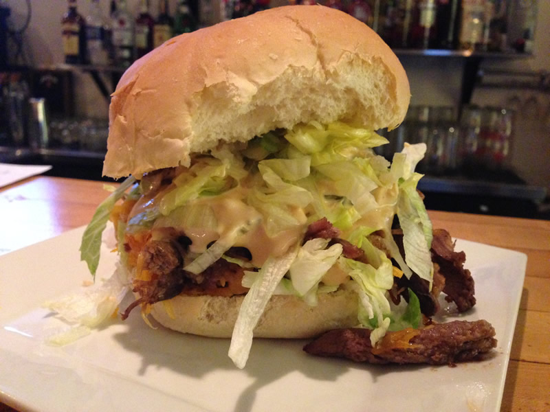 The "Big Mike" burger with braised brisket (PCG)