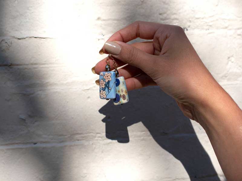 © Small Mercies - Hand-painted ceramic earrings, inspired by famous works of art.